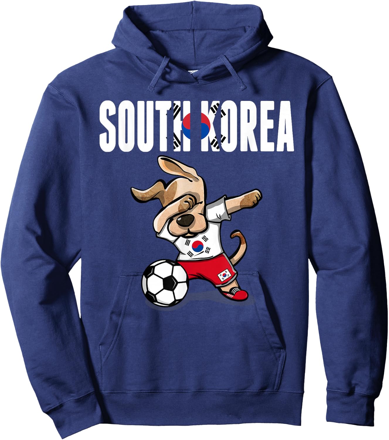 Dabbing Dog South Korea Soccer Fans Jersey Korean Football Hoodie - Hoodie | Navy