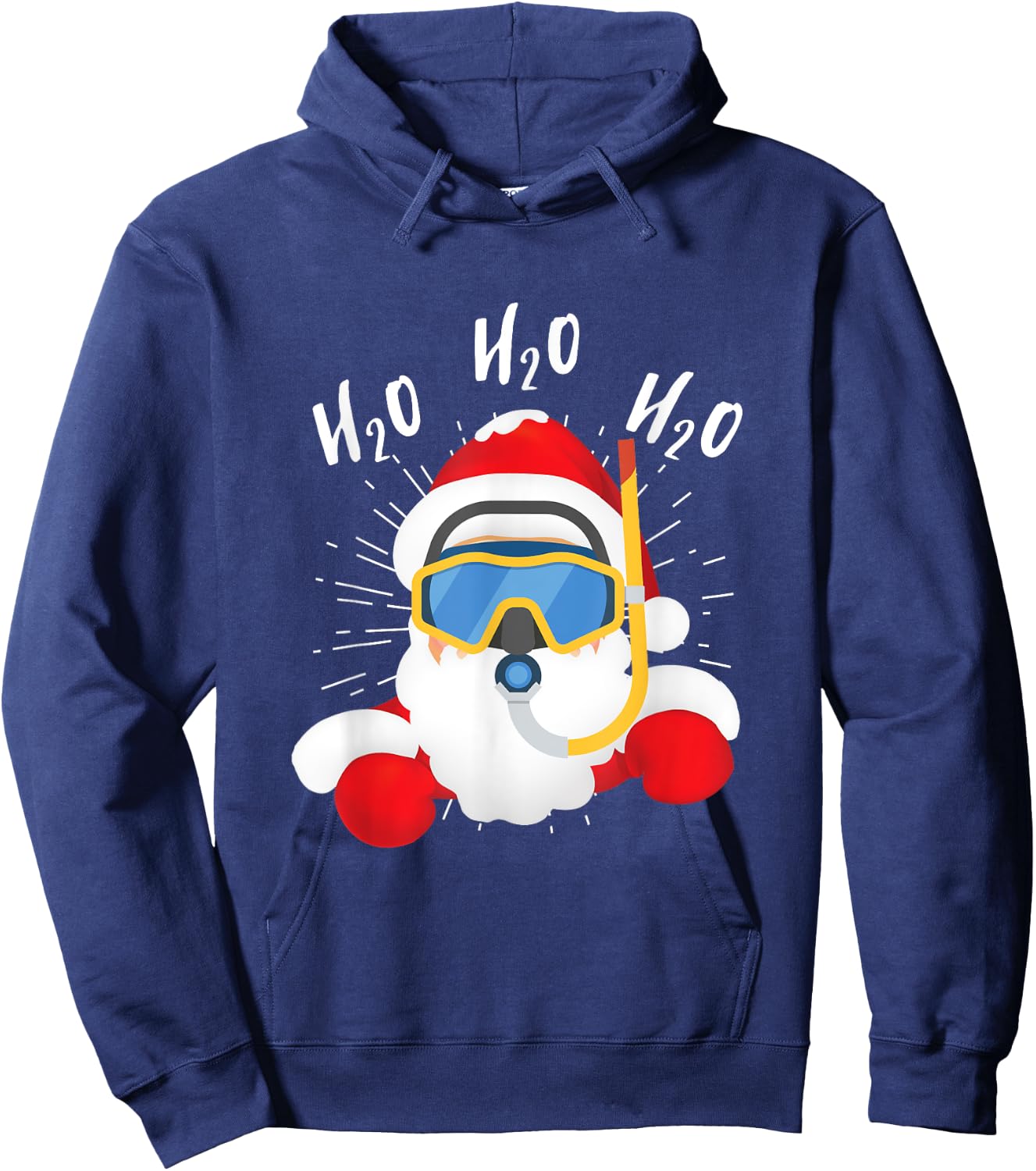 H2o Santa Claus Snorkeling Diving Chistmas Season Hoodie - Hoodie | Navy