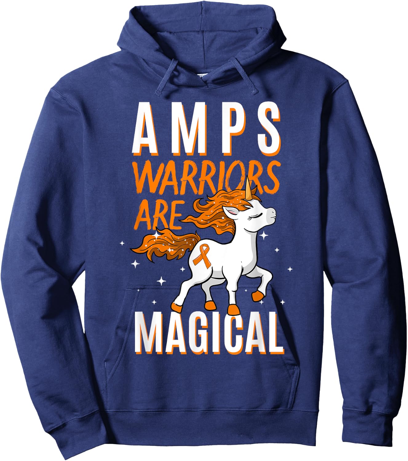 AMPS Warrior Amplified Pain Syndrome Awareness Unicorn Lover Hoodie - Hoodie | Navy