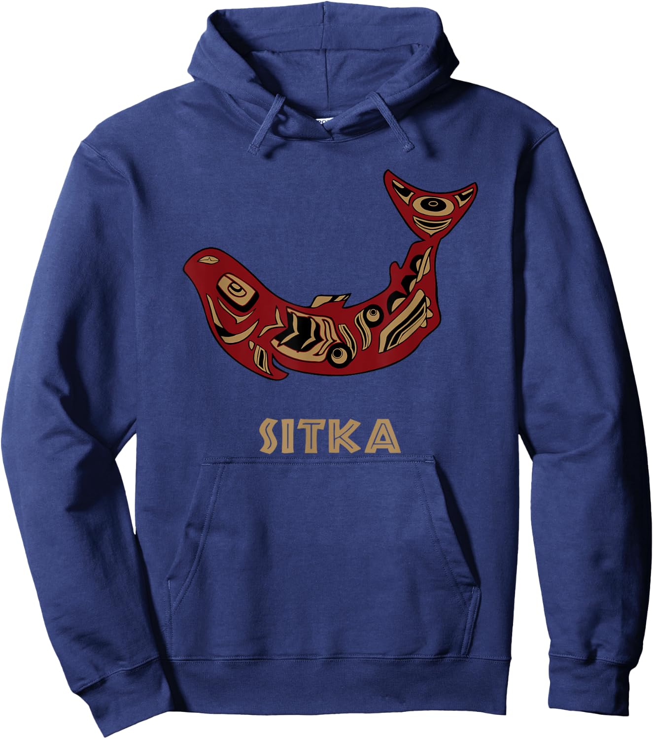 Sitka Alaska PNW Native American Indian Salmon Fishermen Art Hoodie - Hoodie | Navy
