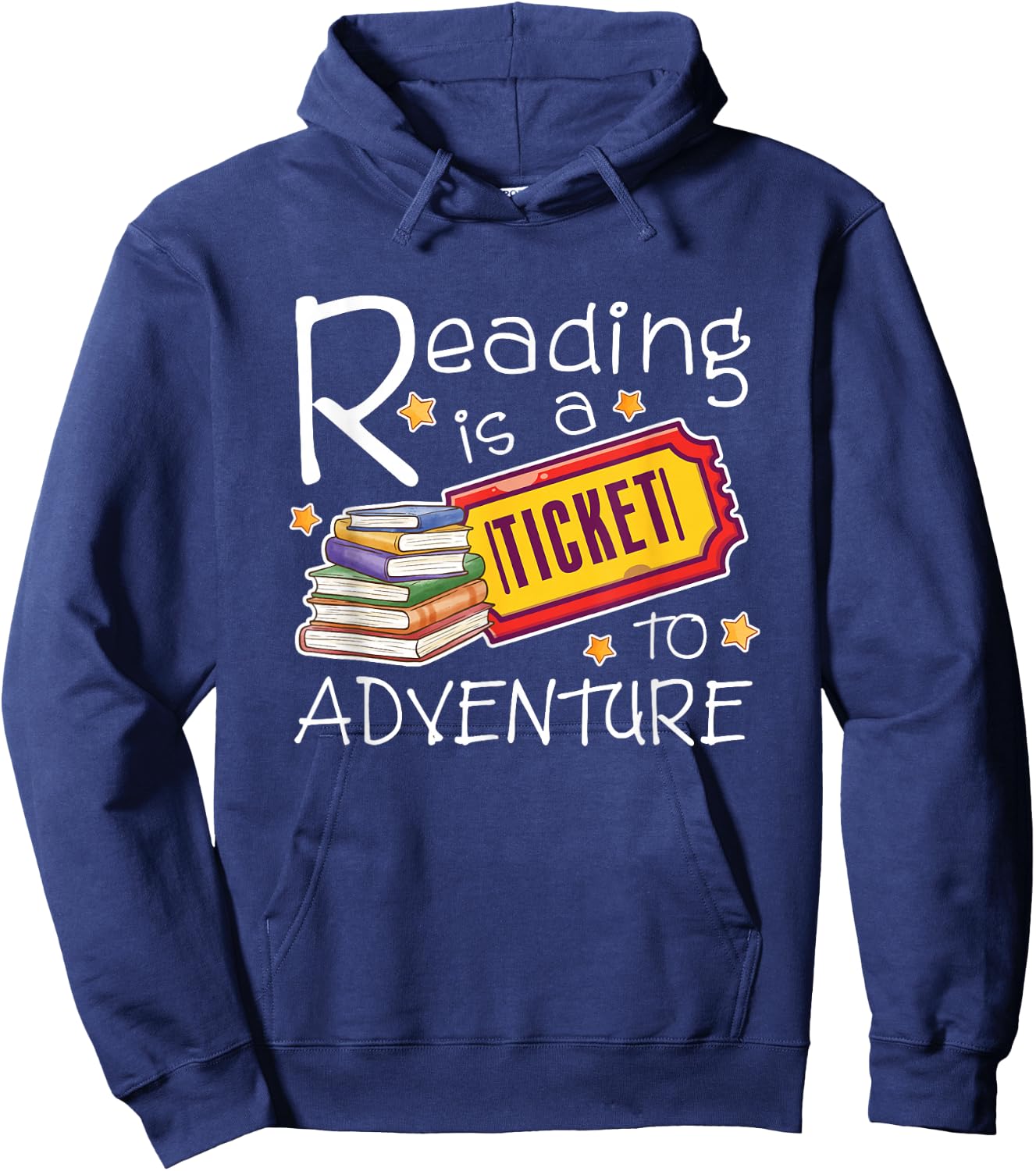 Reading Is A Ticket To Adventure Reading Hoodie - Hoodie | Navy
