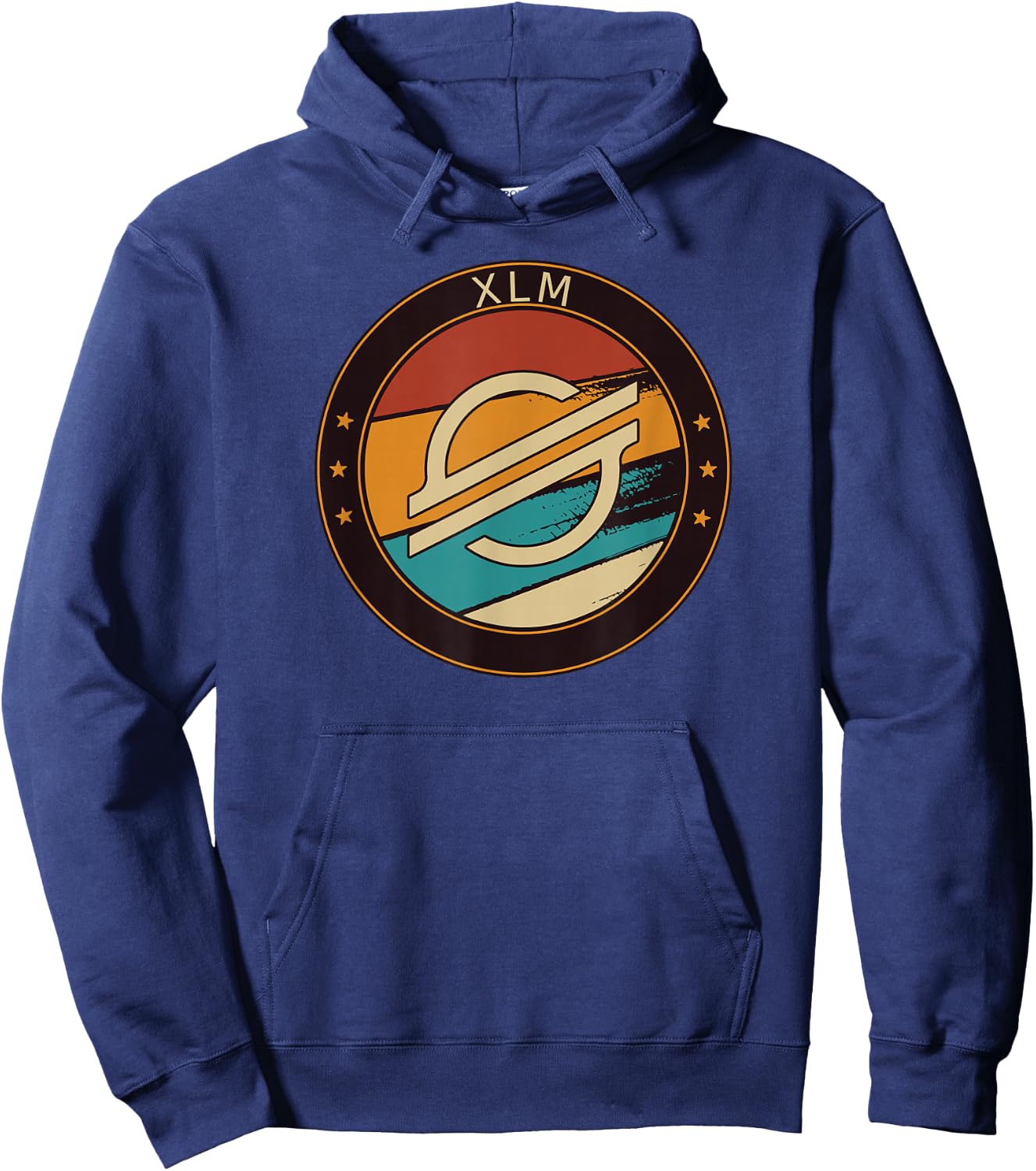 Stellar XLM Vintage Crypto Retro Art Cryptocurrency Hoodie - Hoodie | Navy