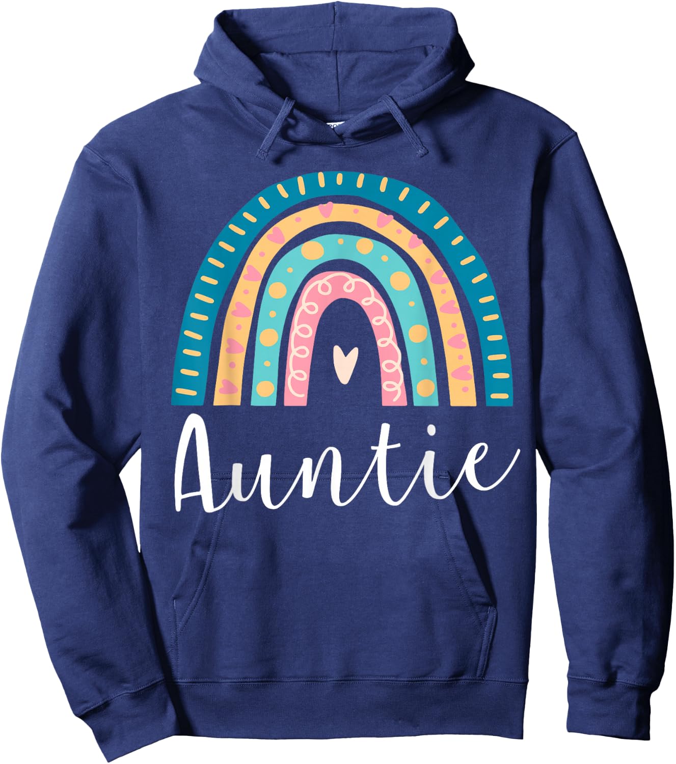 Auntie Rainbow Gifts Family Matching Birthday Hoodie - Hoodie | Navy