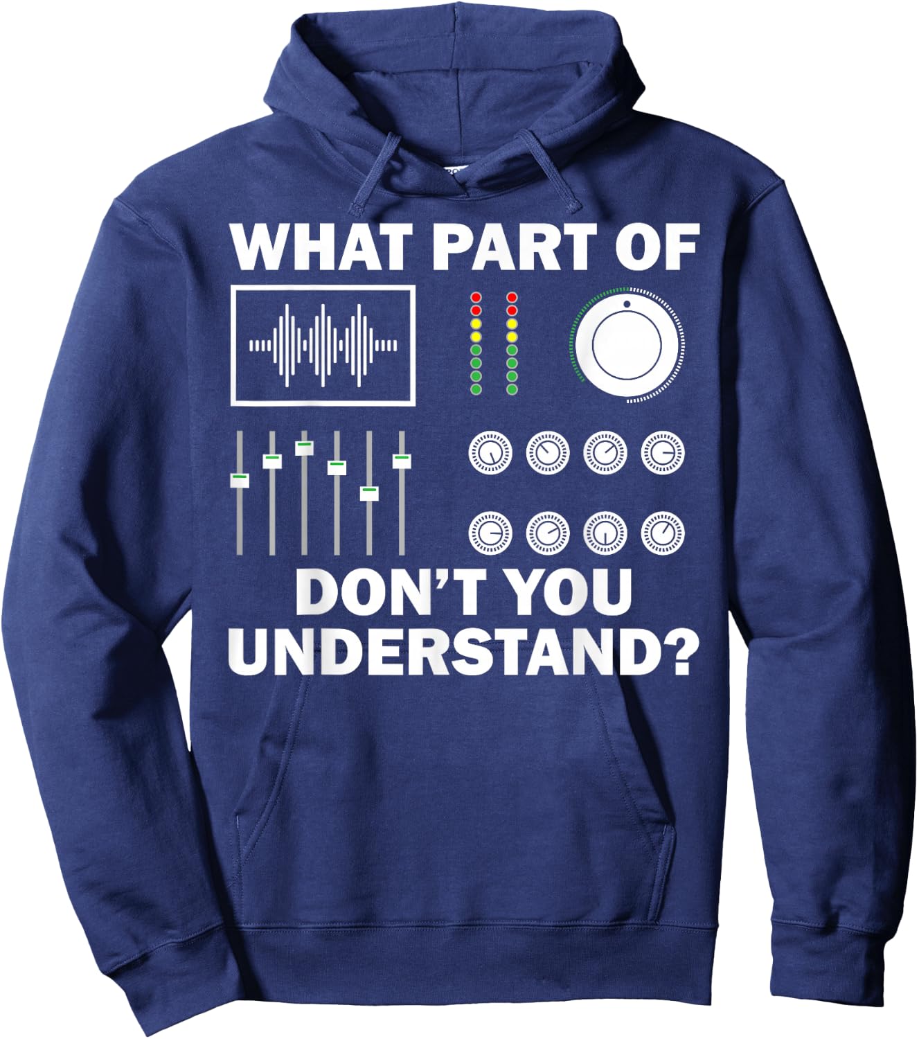 Funny DJ Design Women Sound Engineer Disc Jockey Hoodie - Hoodie | Navy