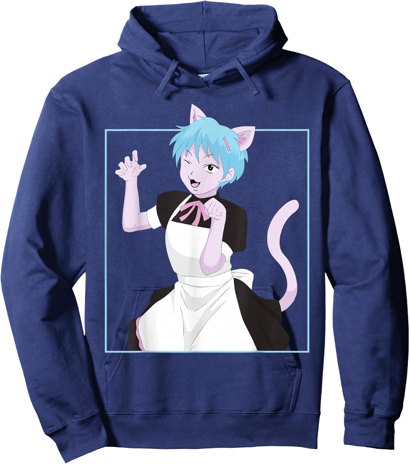 Femboy Neko Anime Boy Maid Crossdressing Pastel Aesthetic Hoodie - Hoodie | Navy