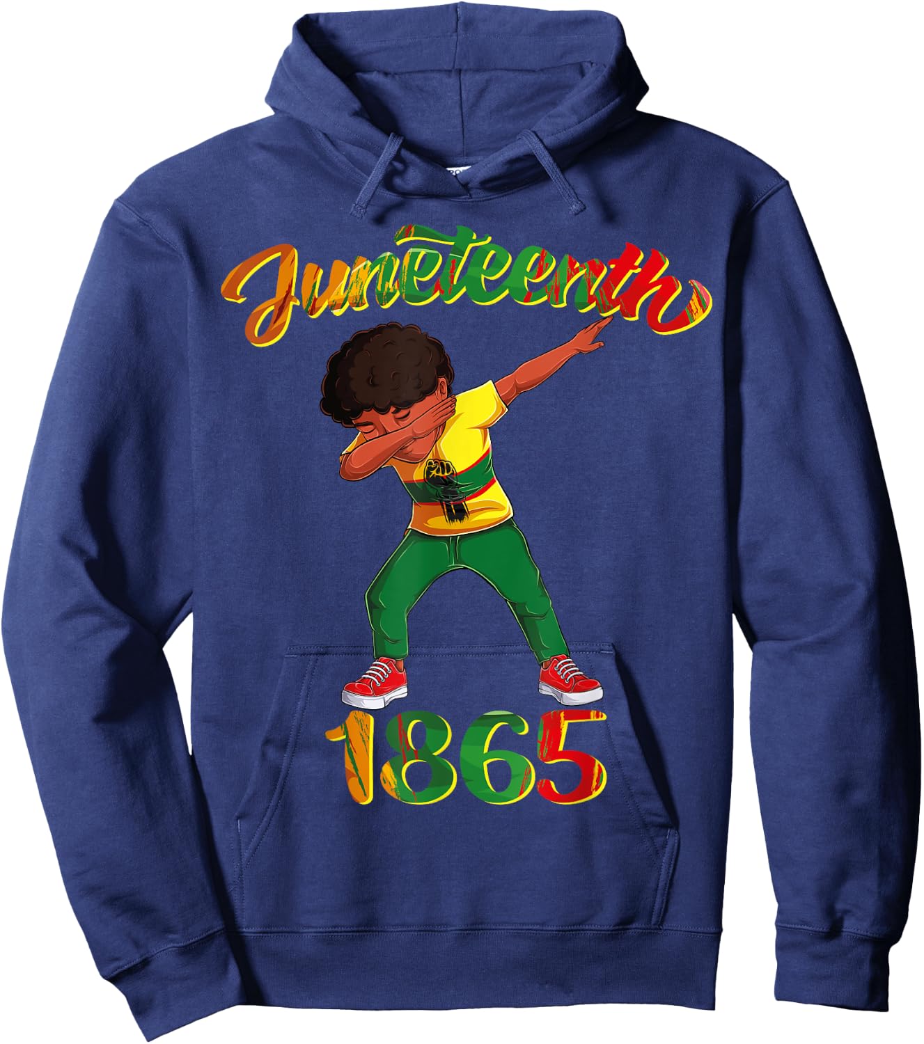 Juneteenth 1865 Dab Black Boy Brown Skin Afro American Boys Hoodie - Hoodie | Navy