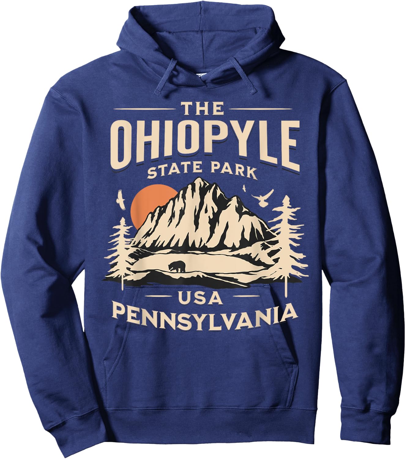 Ohiopyle State Park Pennsylvania Hike Outdoors Vintage Hoodie - Hoodie | Navy