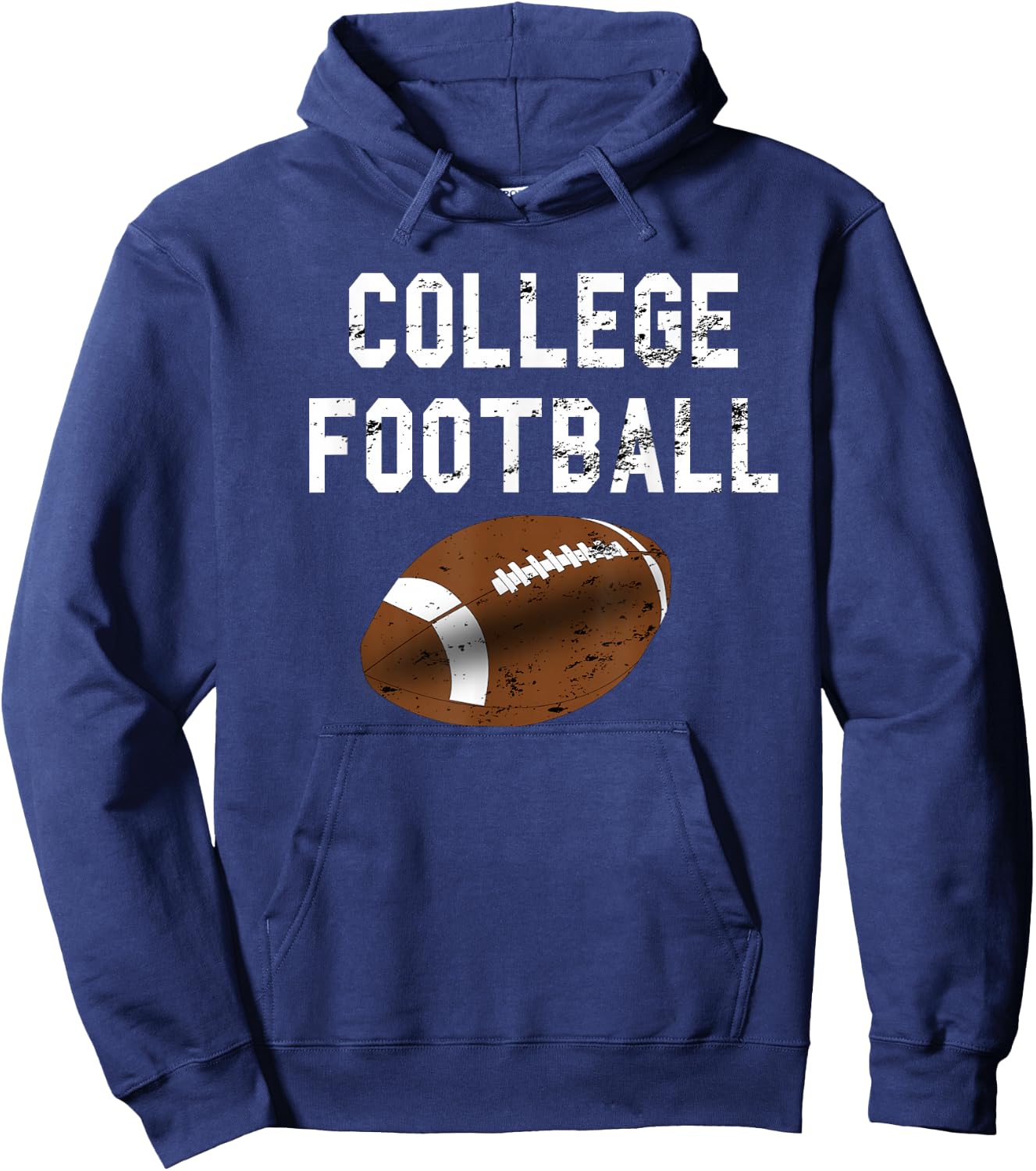 College Football Distressed Sports Fan Gift Hoodie - Hoodie | Navy