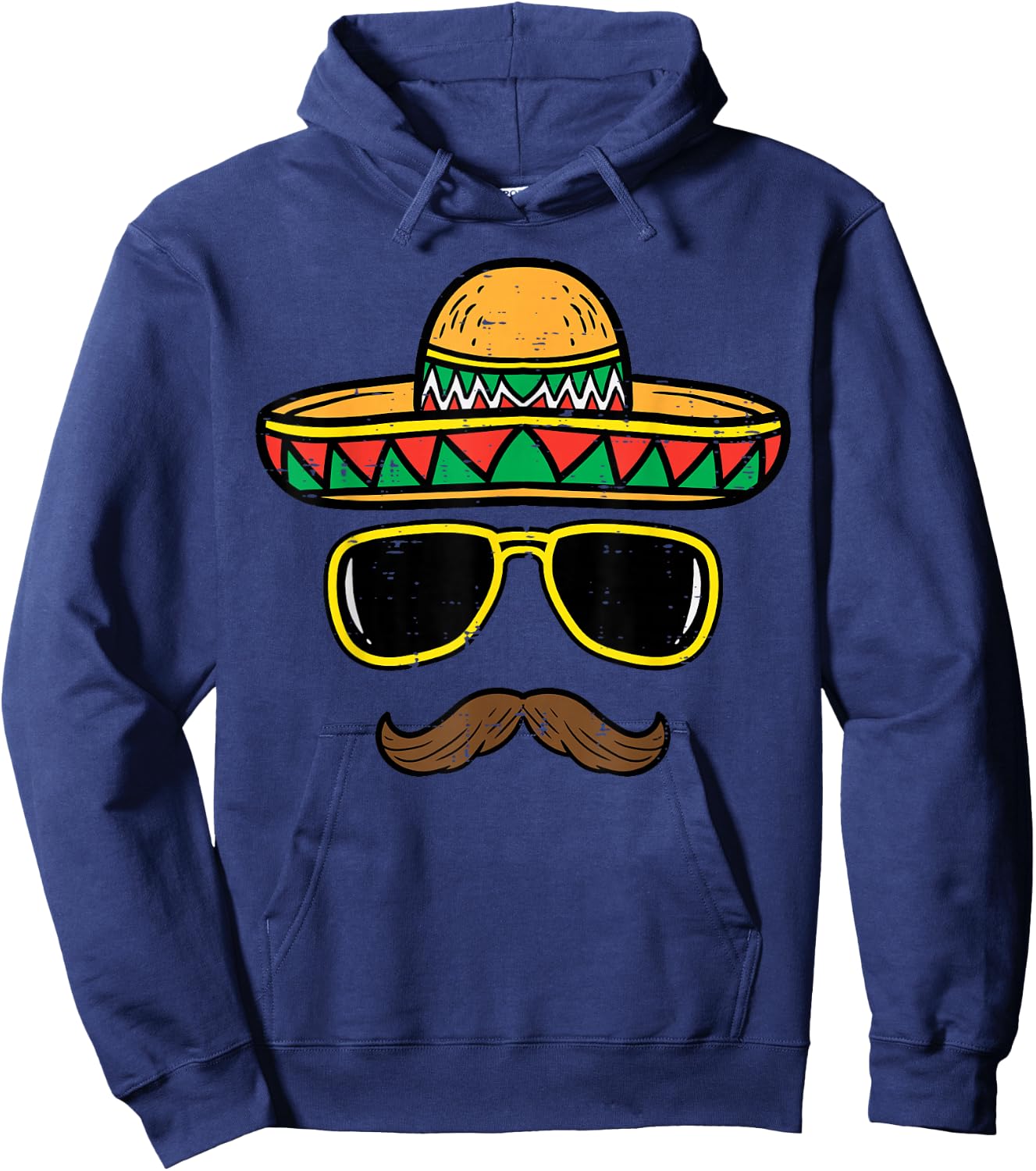 Sombrero Face Cinco De Mayo Mexican Fiesta Party Kids Boys Hoodie - Hoodie | Navy