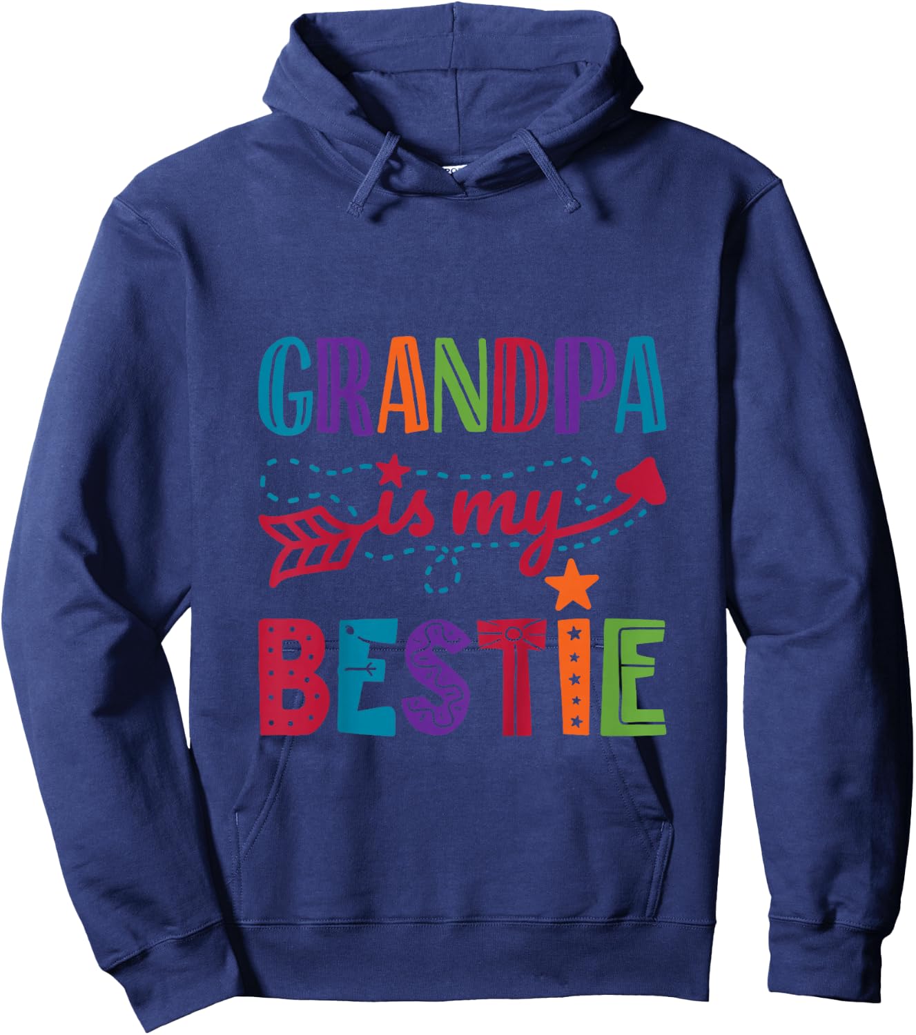 Grandpa Is My Bestie Grandparent Girl Papa Boy Toddler Hoodie - Hoodie | Navy