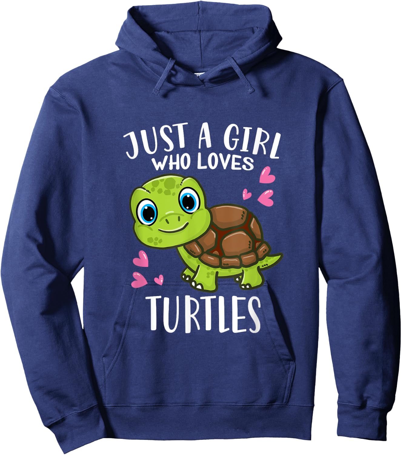 Funny Cute Turtle Lover Just A Girl Who Loves Turtles Hoodie - Hoodie | Navy