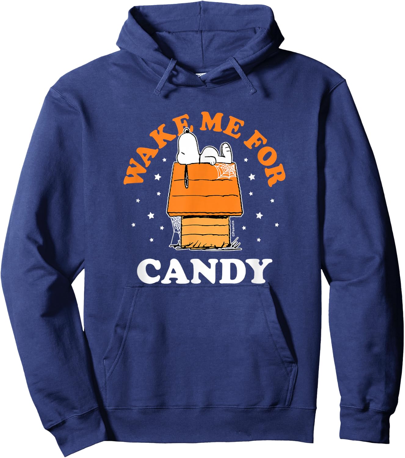 Peanuts - Snoopy Halloween House Wake Me For Candy Hoodie - Hoodie | Navy