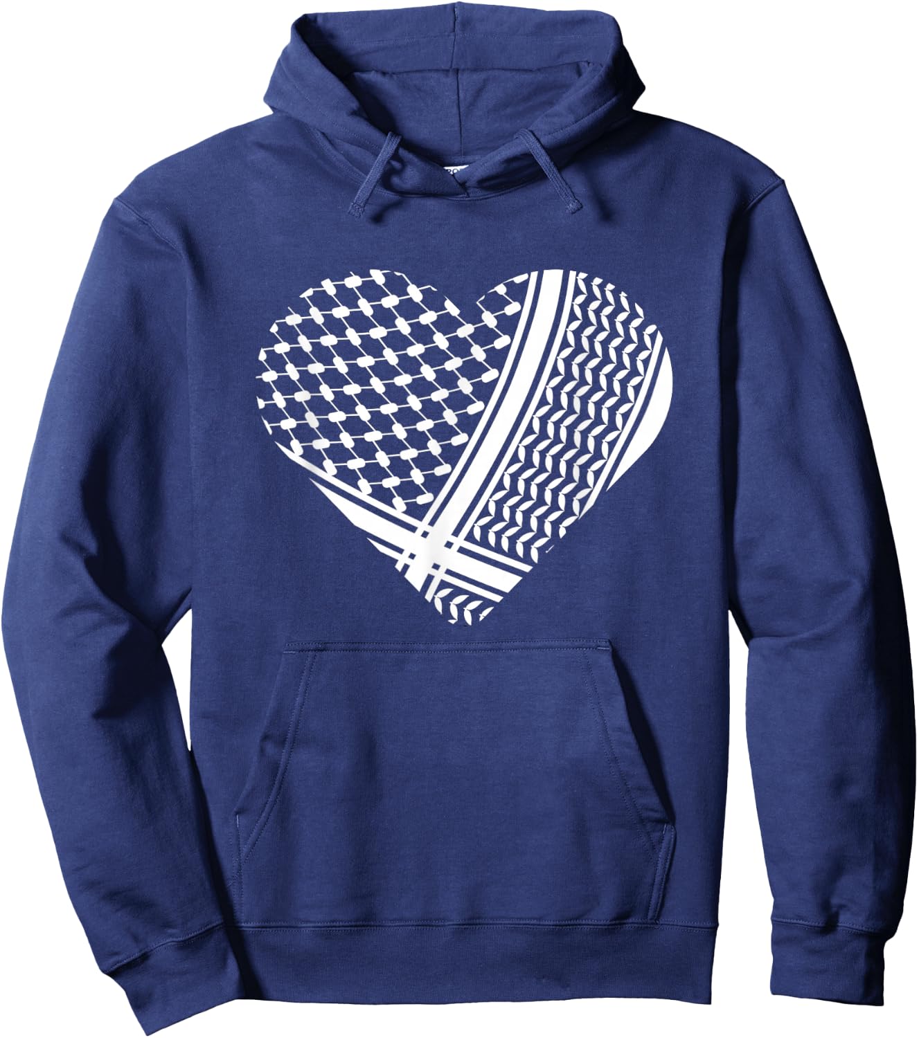Palestine Palestinian White Hatta in Heart Shape Hoodie - Hoodie | Navy