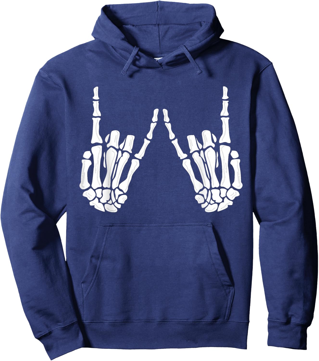 Skeleton Hands Gothic Rocker Hands Halloween Rock Music Hoodie - Hoodie | Navy