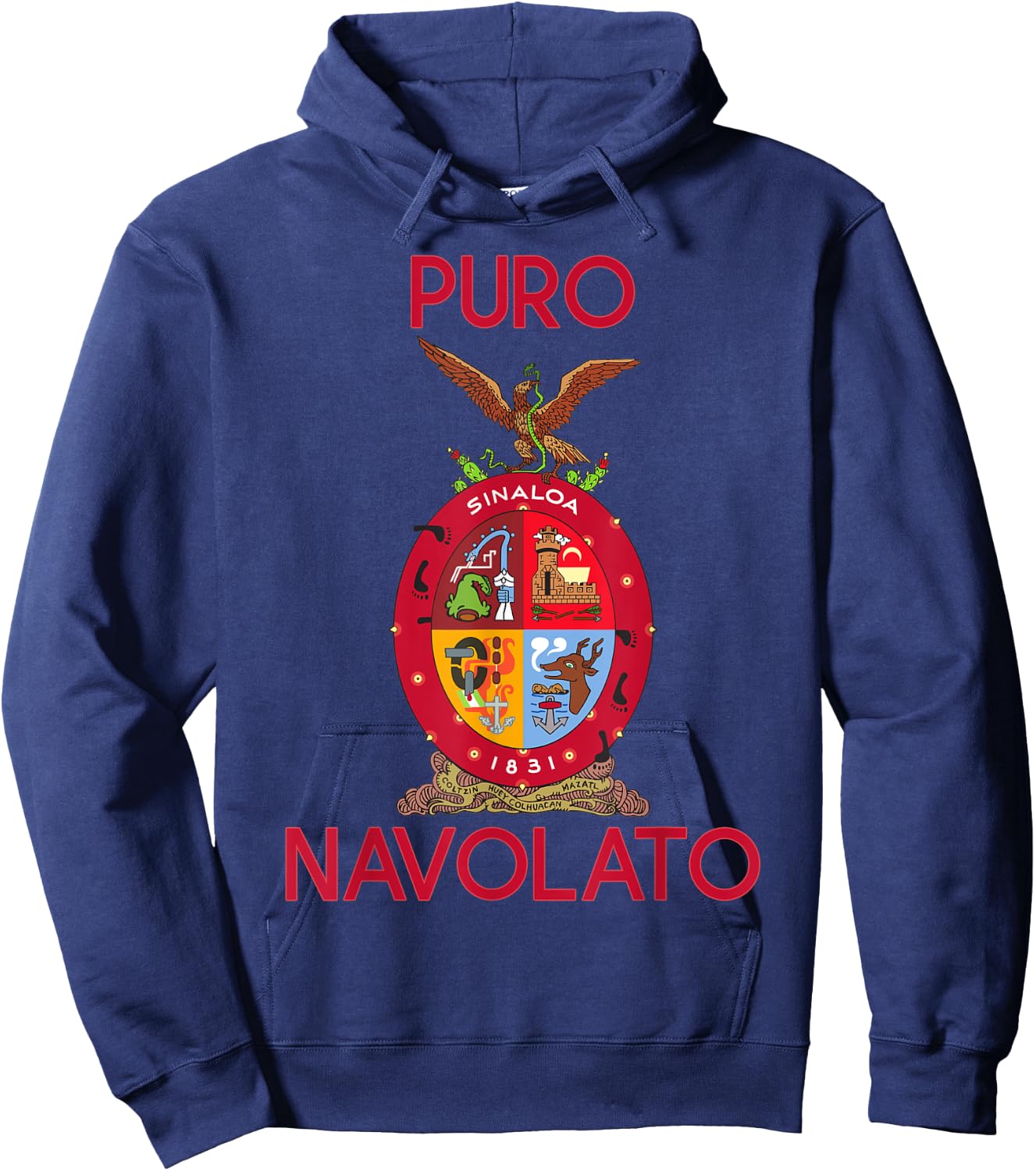 Navolato Sinaloa Estado De Mexico Escudo Eagle Aguila Hoodie - Hoodie | Navy