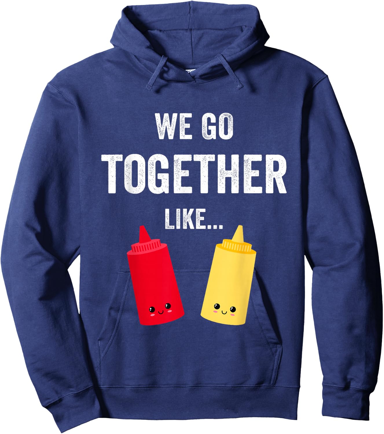 Ketchup and Mustard Funny Couple BFF Matching Best Friends Hoodie - Hoodie | Navy