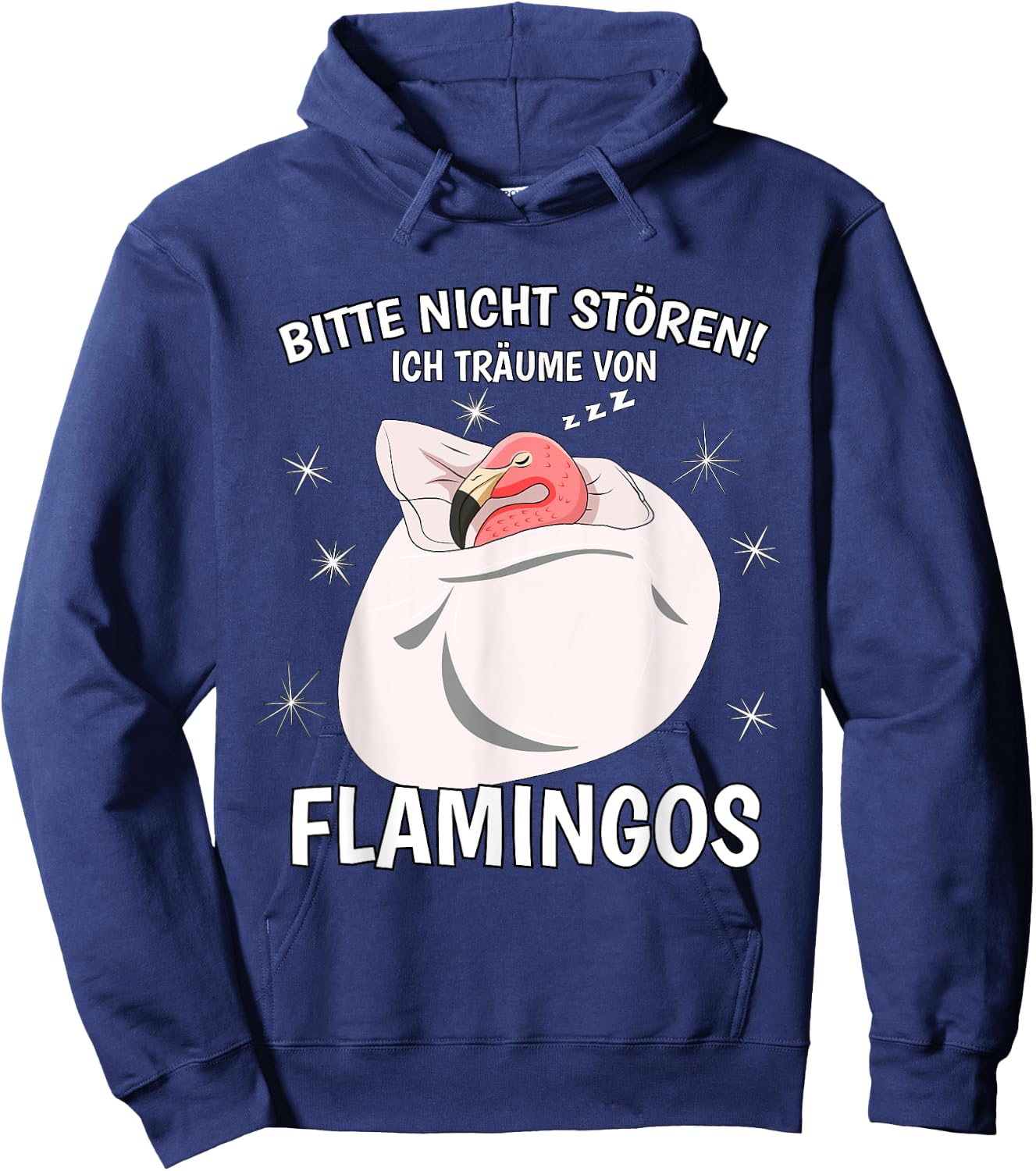 Ich Träume Von Flamingos Sleep Shirt Nightdress Flamingo Hoodie - Hoodie | Navy