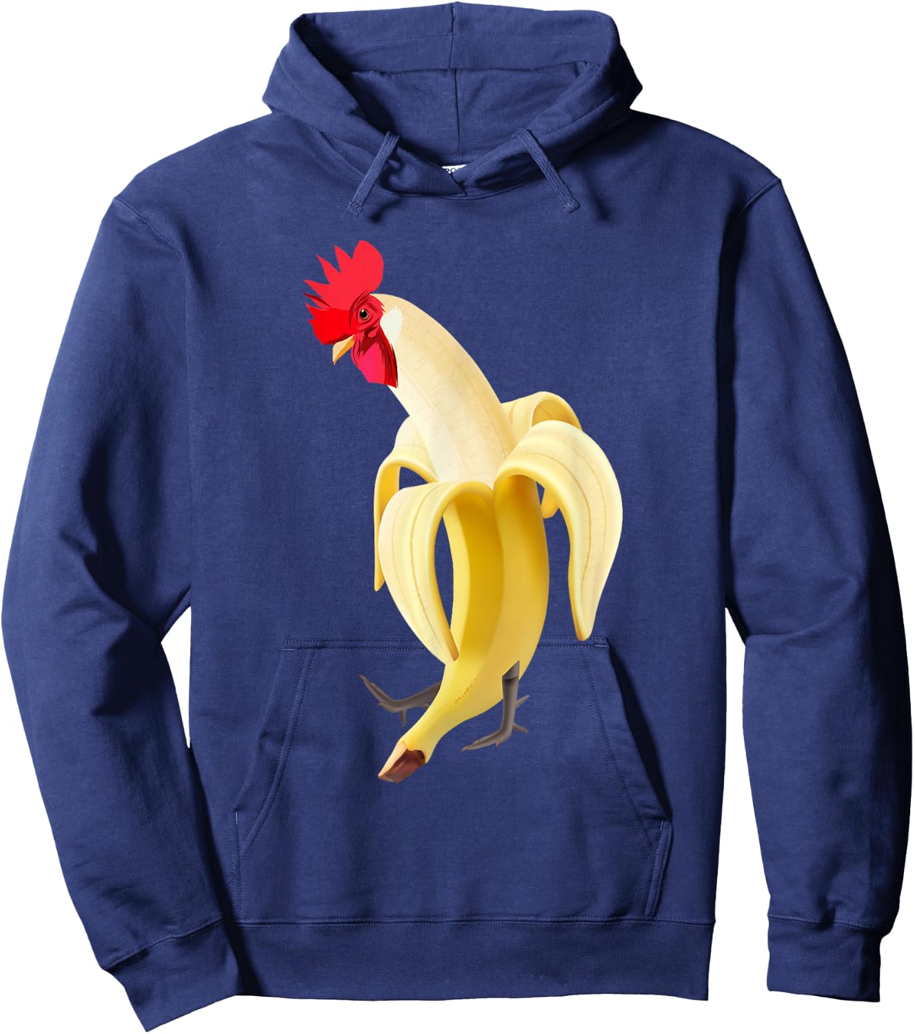 Funny Rooster Cockerel Chicken in Banana Hoodie - Hoodie | Navy