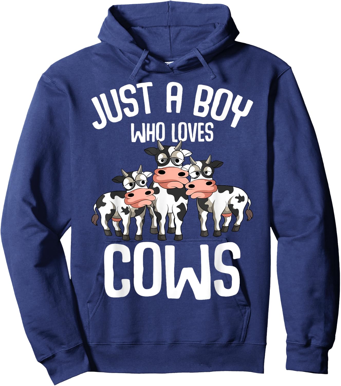 Just A Boy Who Loves Cows Farmers Cow Kids Toddler Boys Hoodie - Hoodie | Navy