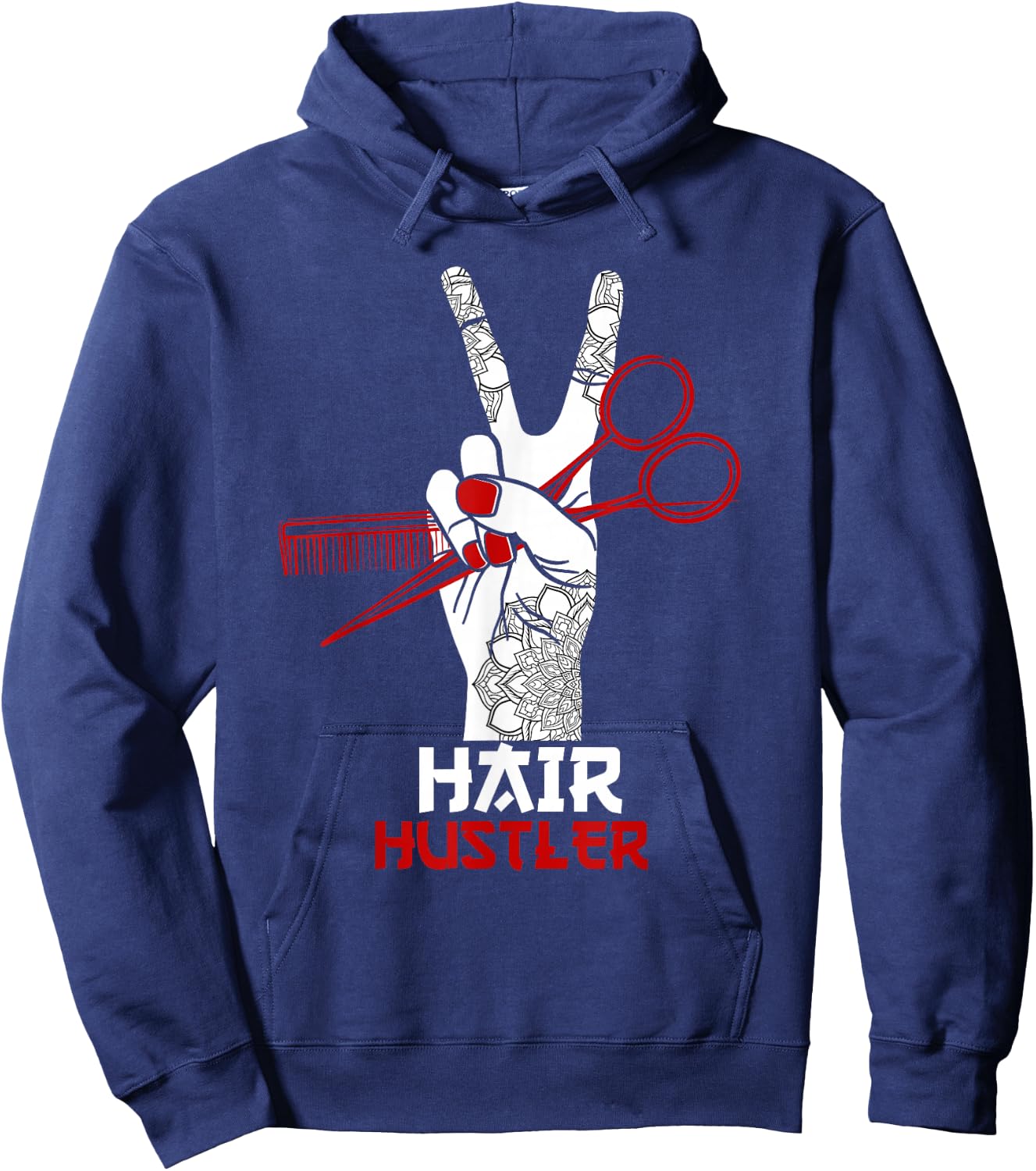 Hair Hustler Barber Hair Stylist Hairdresser Hoodie - Hoodie | Navy