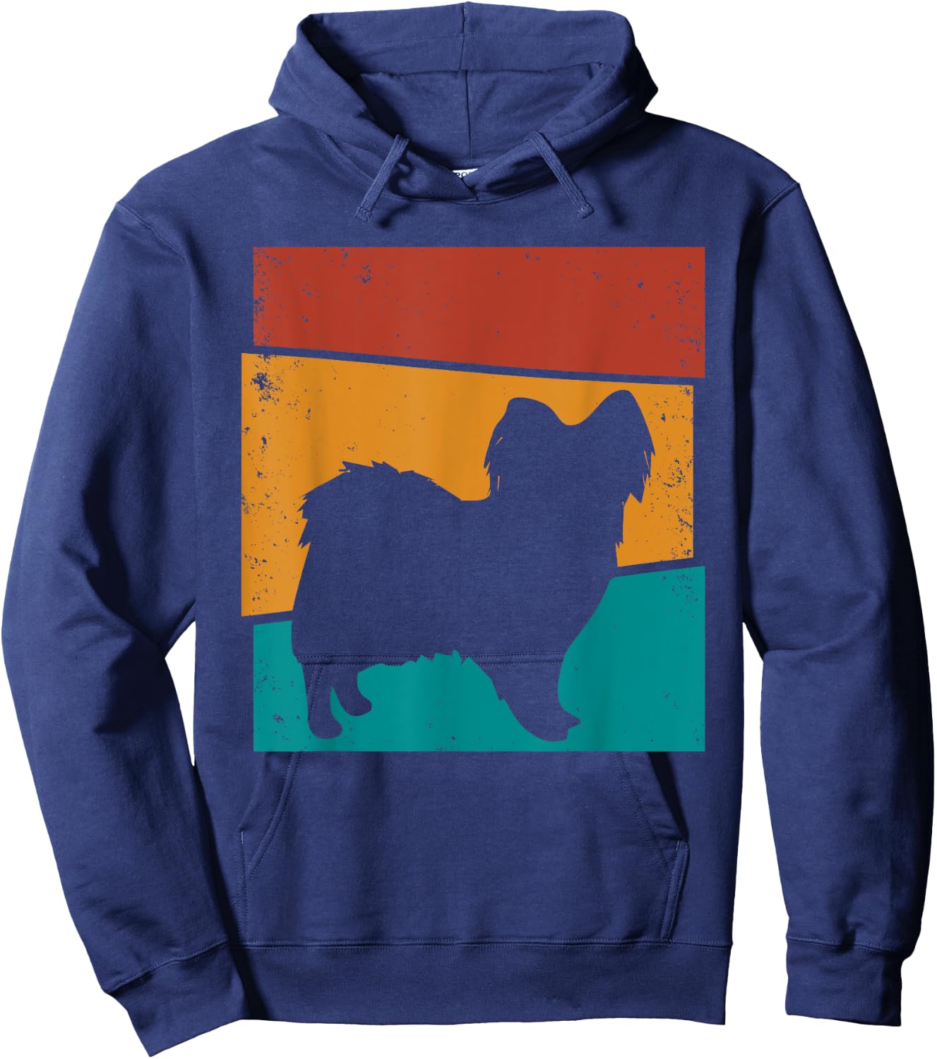 Retro Papillon Dog I Papillon Art I Papillon Dog Hoodie - Hoodie | Navy