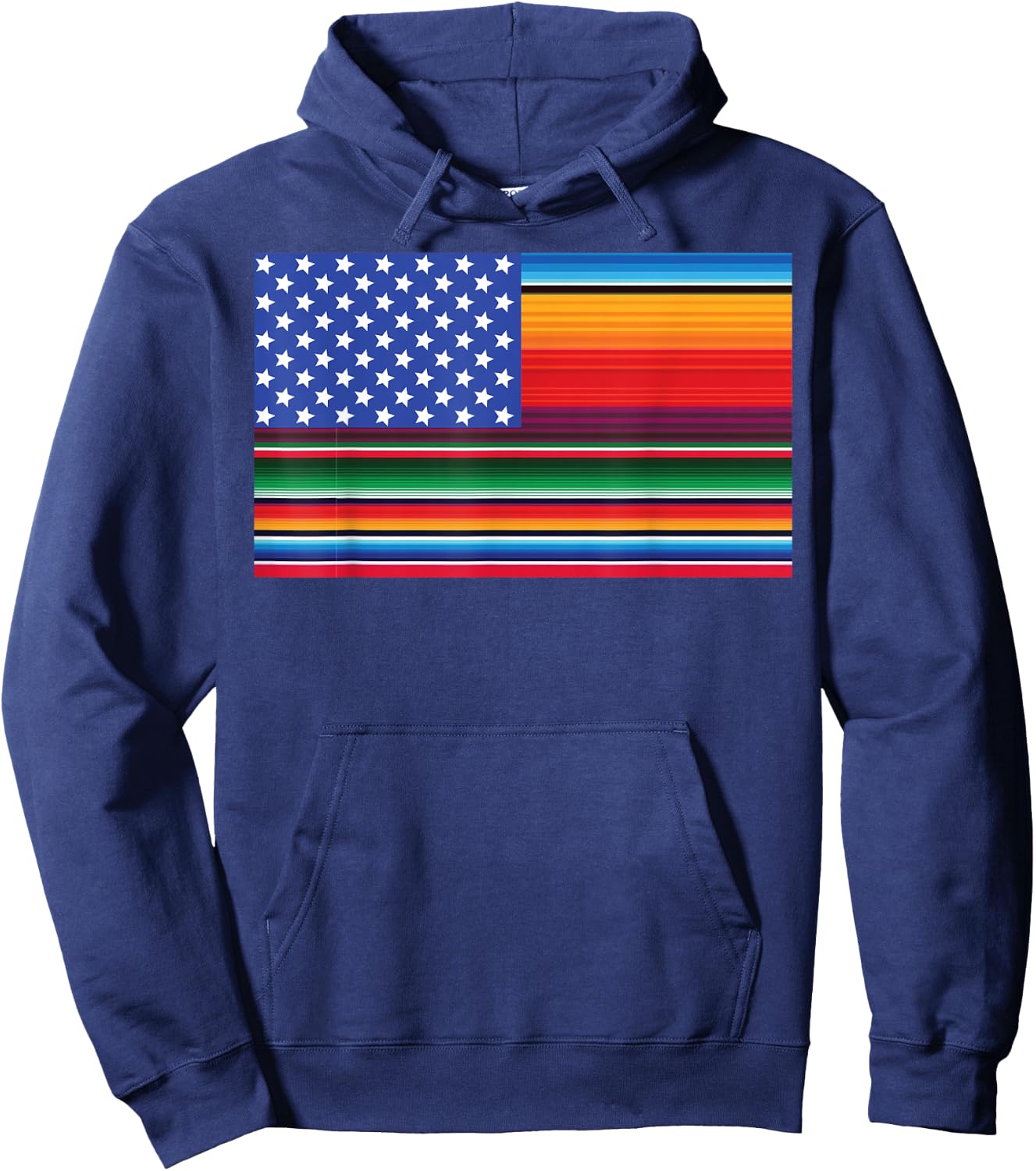 Cinco De Mayo Festival Funny Serape American USA Flag Cool Hoodie - Hoodie | Navy