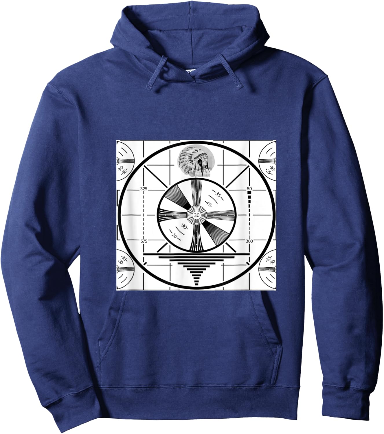 Indian Head Test Pattern Vintage American Television Hoodie - Hoodie | Navy