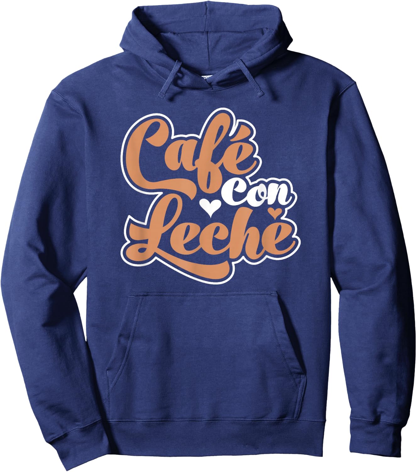 Cute Cafe Con Leche Heart Design Hoodie - Hoodie | Navy