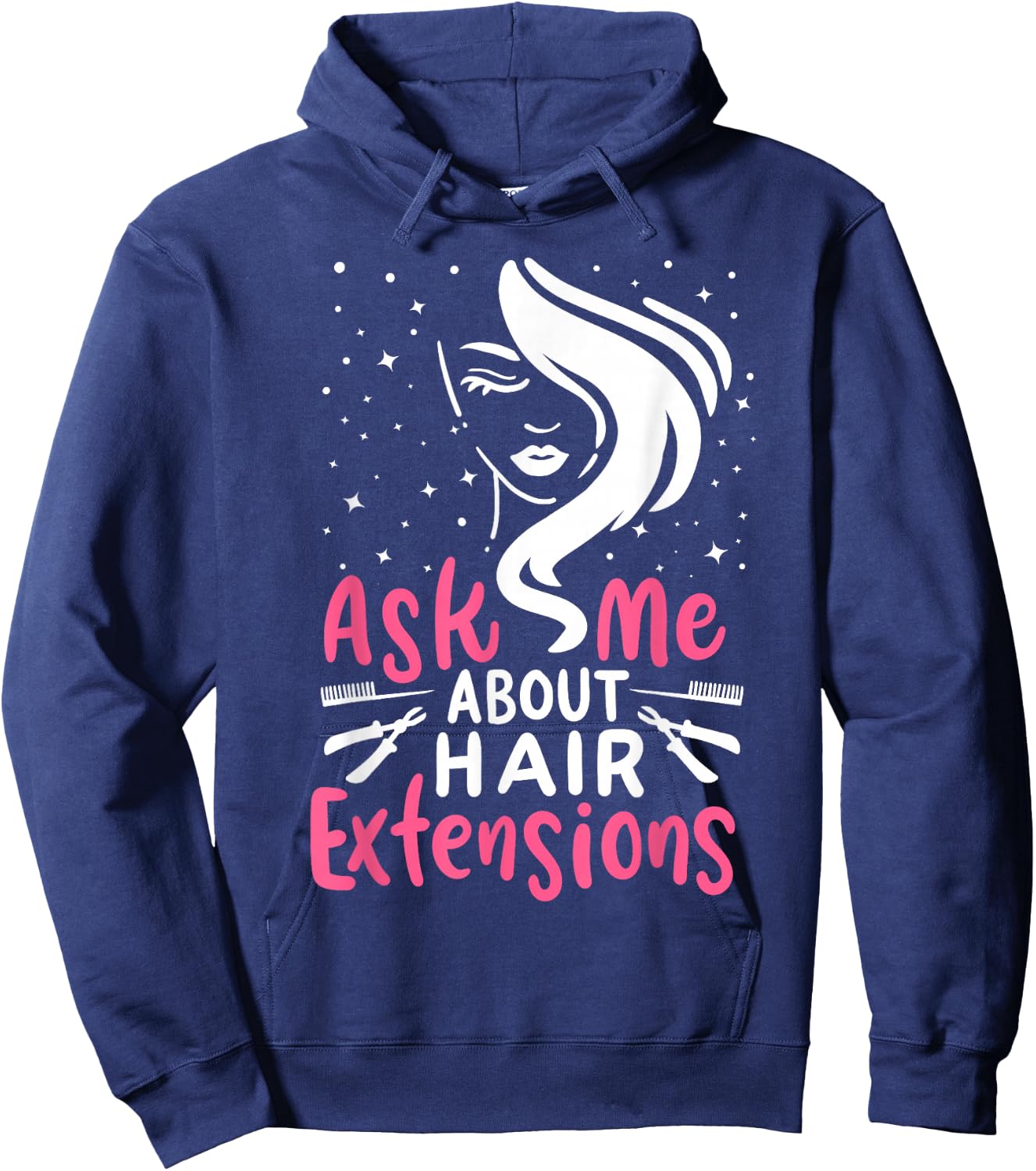 Ask Me About My Hair Extensions Cute Hairdresser Hoodie - Hoodie | Navy