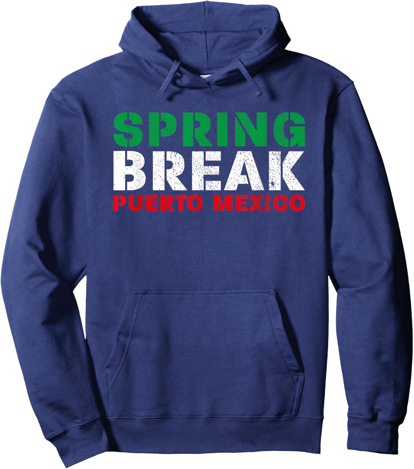 Spring Break Puerto Mexico Mexican Flag Party Hoodie - Hoodie | Navy