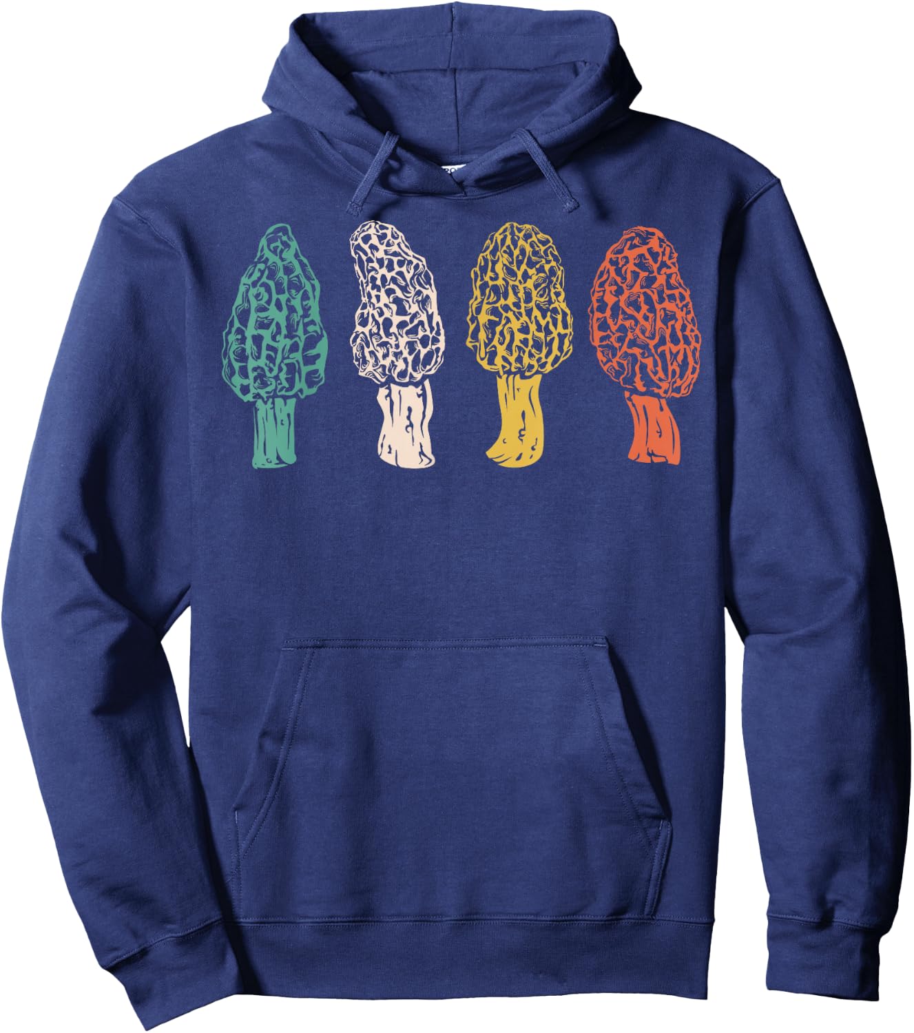 Funny Retro Morel Mushroom Hunting Gift Women Hunter Hoodie - Hoodie | Navy