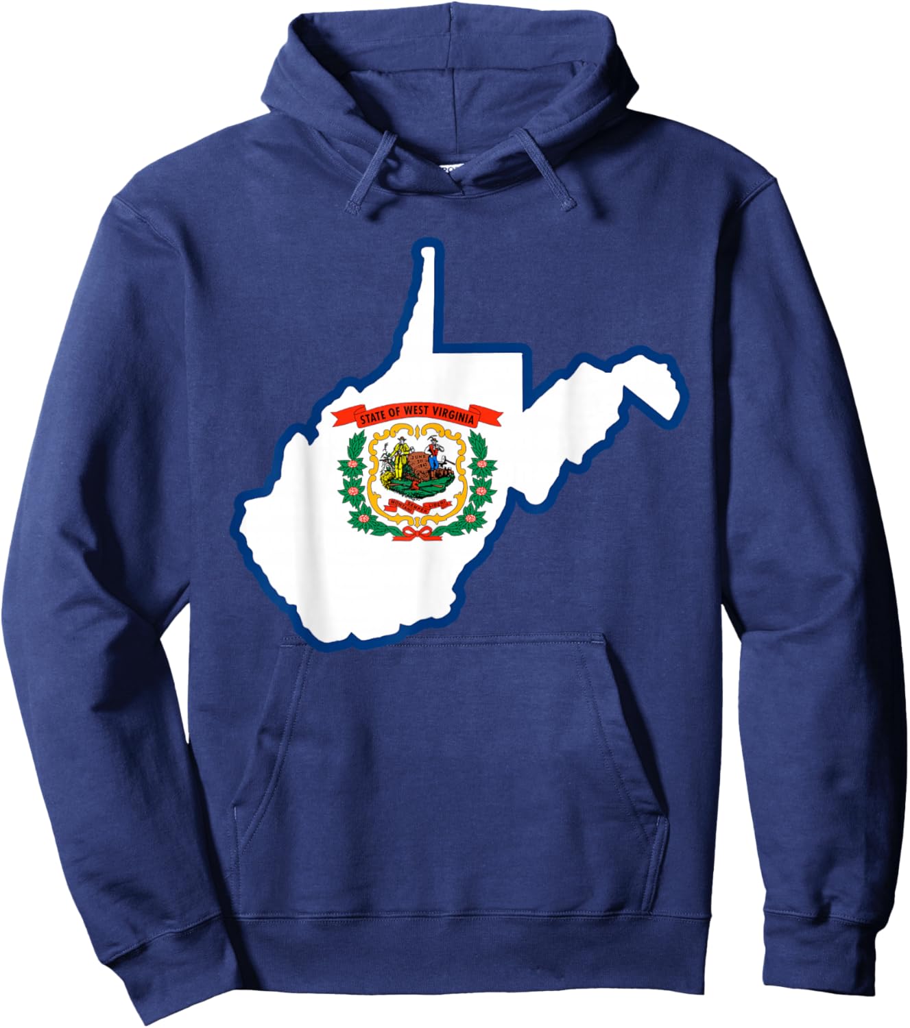 West Virginia State Map Flag Silhouette WV Home Hoodie - Hoodie | Navy