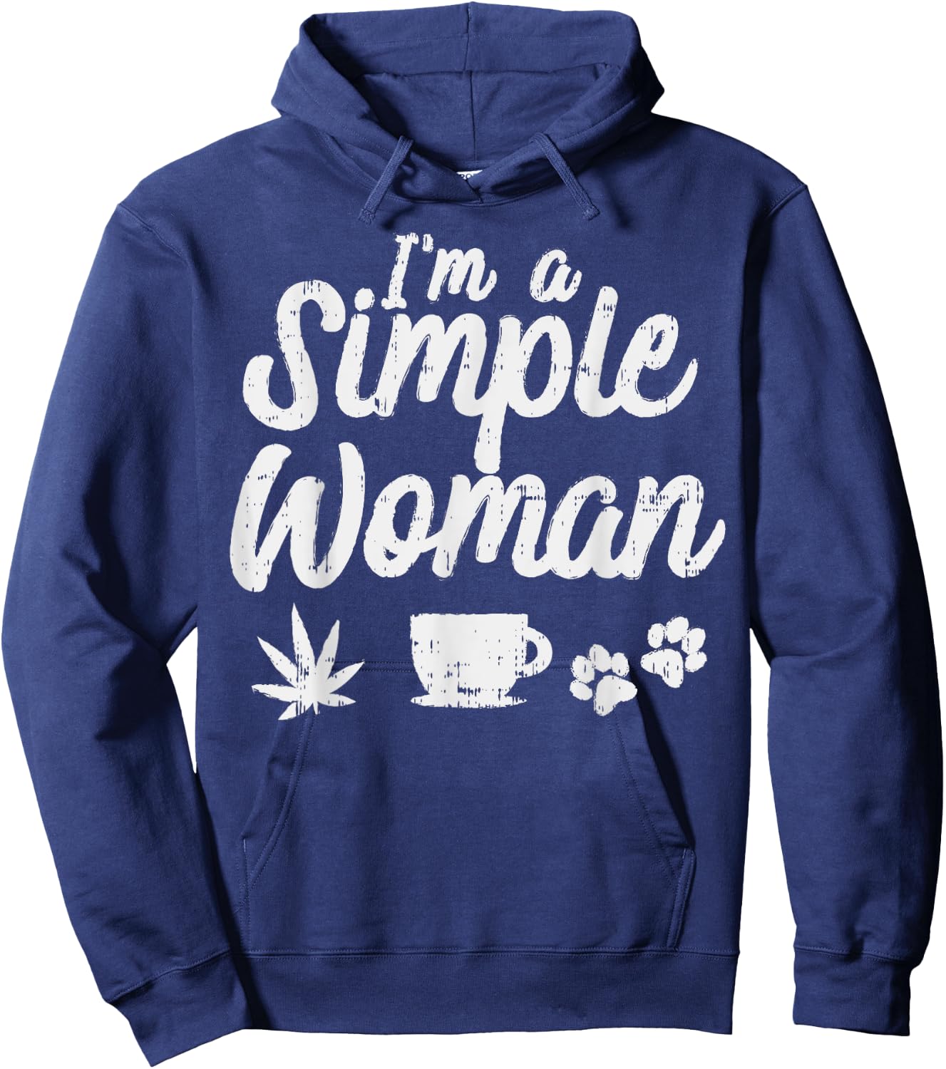 Simple Woman Weed Coffee Dog 420 Cannabis Stoner Girl Hoodie - Hoodie | Navy