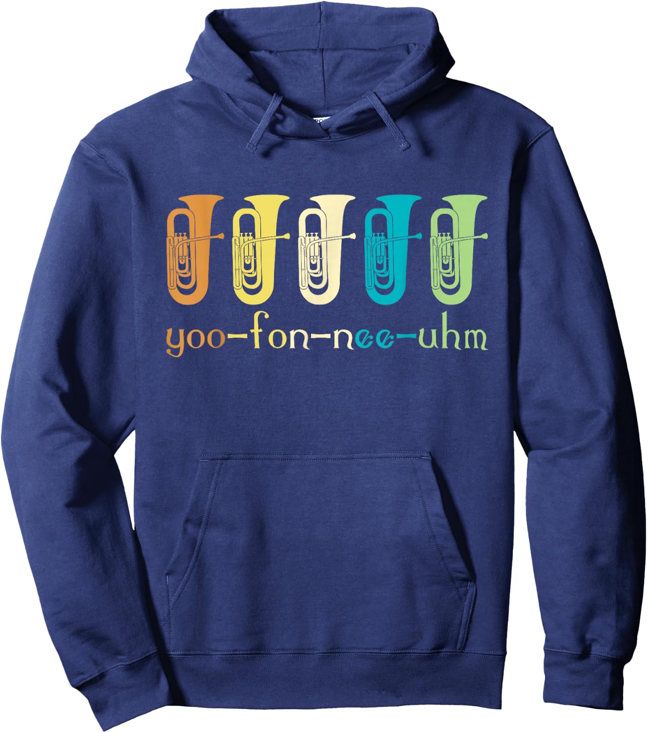 Retro Euphonium Player Euphoniumist Brass Horn Marching Band Hoodie - Hoodie | Navy