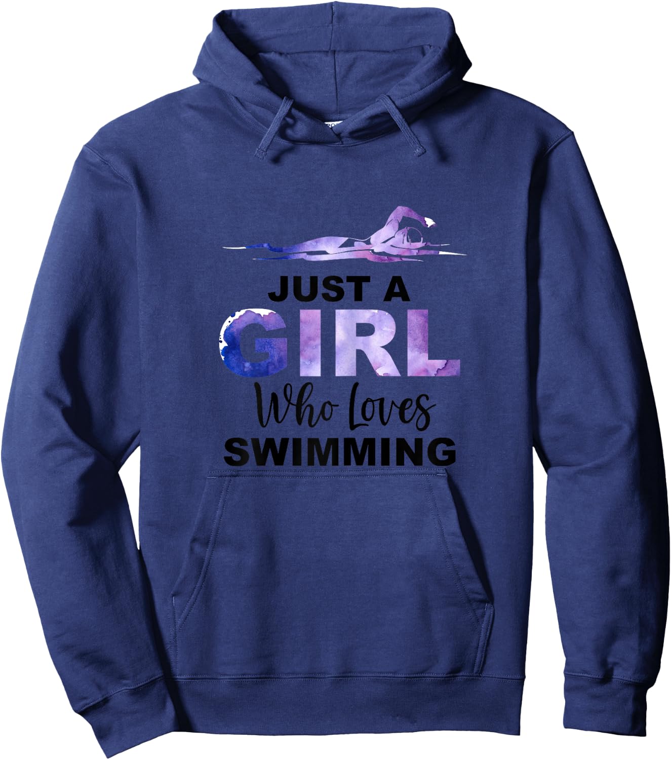 Just A Girl Who Loves Swimming Swim Swimmer Lover Awesome Hoodie - Hoodie | Navy