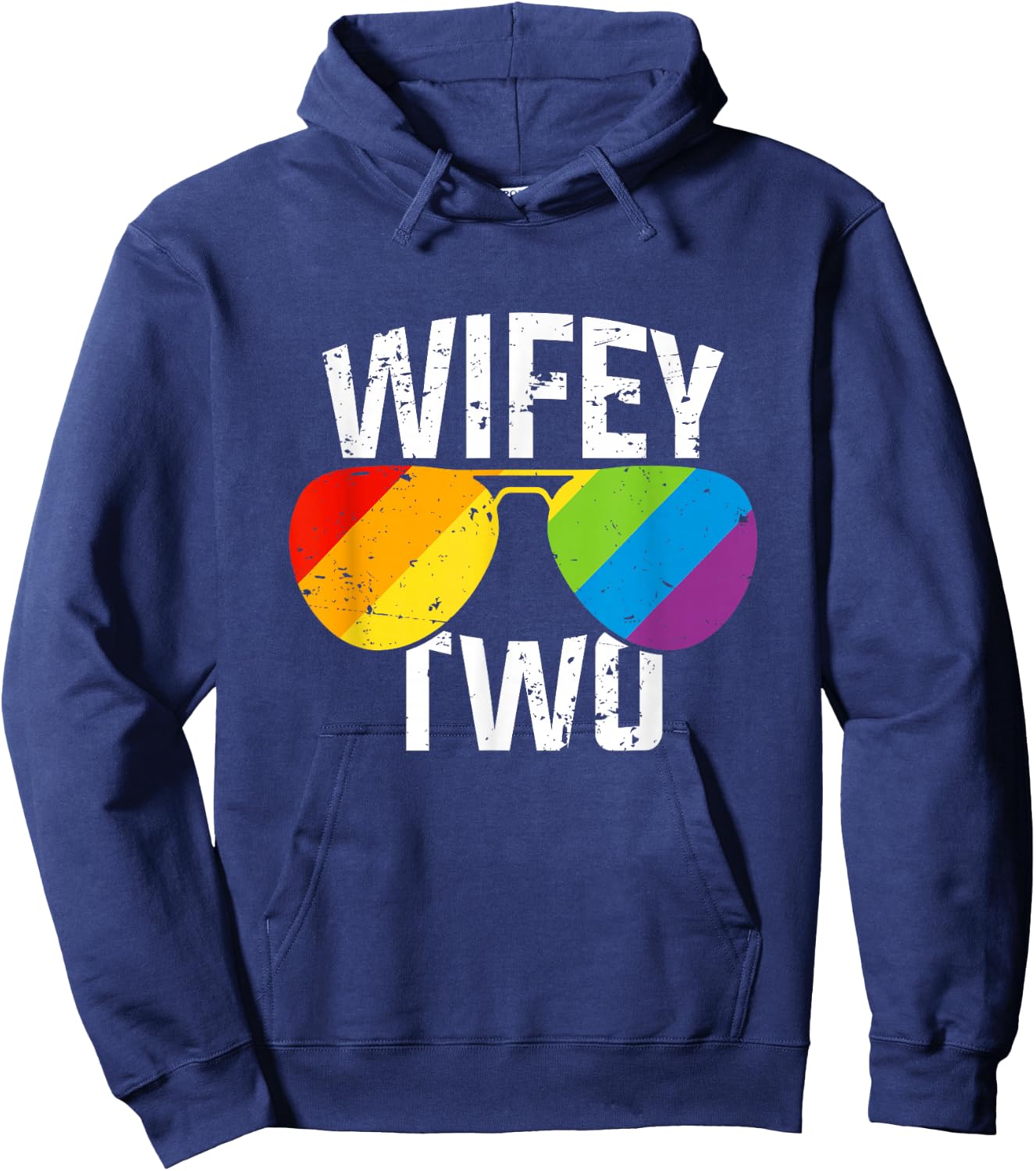 Lesbian Pride Wifey Two Bride Matching Couples Gift Shirt Hoodie - Hoodie | Navy