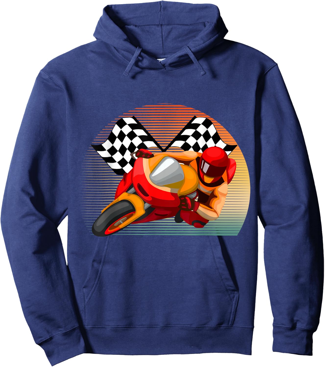 Vintage Retro Style Motorbike Moto GP Sport Racing Fan Hoodie - Hoodie | Navy