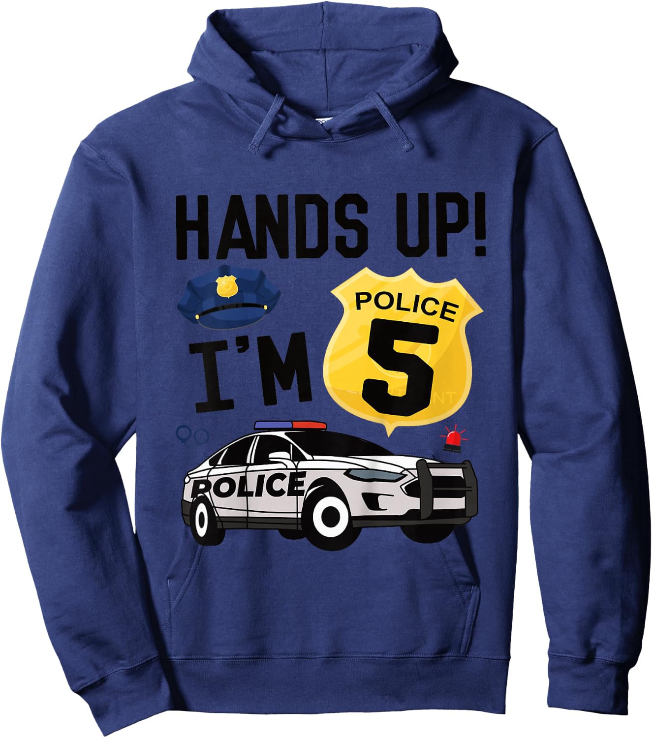 5th Birthday Policeman Boy Five Year Old Police Officer Hoodie - Hoodie | Navy