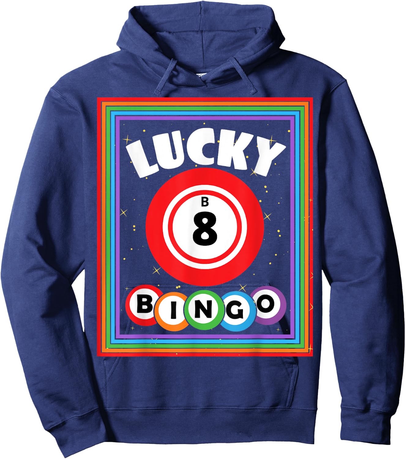 Lucky Bingo Number B8 Lucky Bingo Ball Bingo Lover Hoodie - Hoodie | Navy