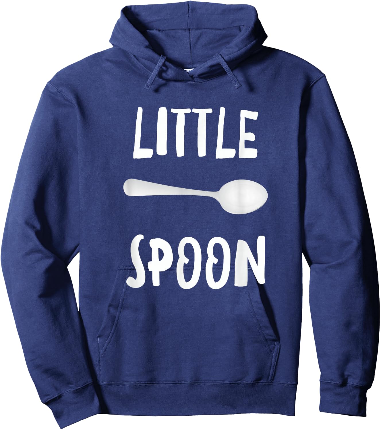 Little Spoon Big Spoon Shirts -Adults Black Small Classic Fit Short Sleeve Hoodie - Hoodie | Navy