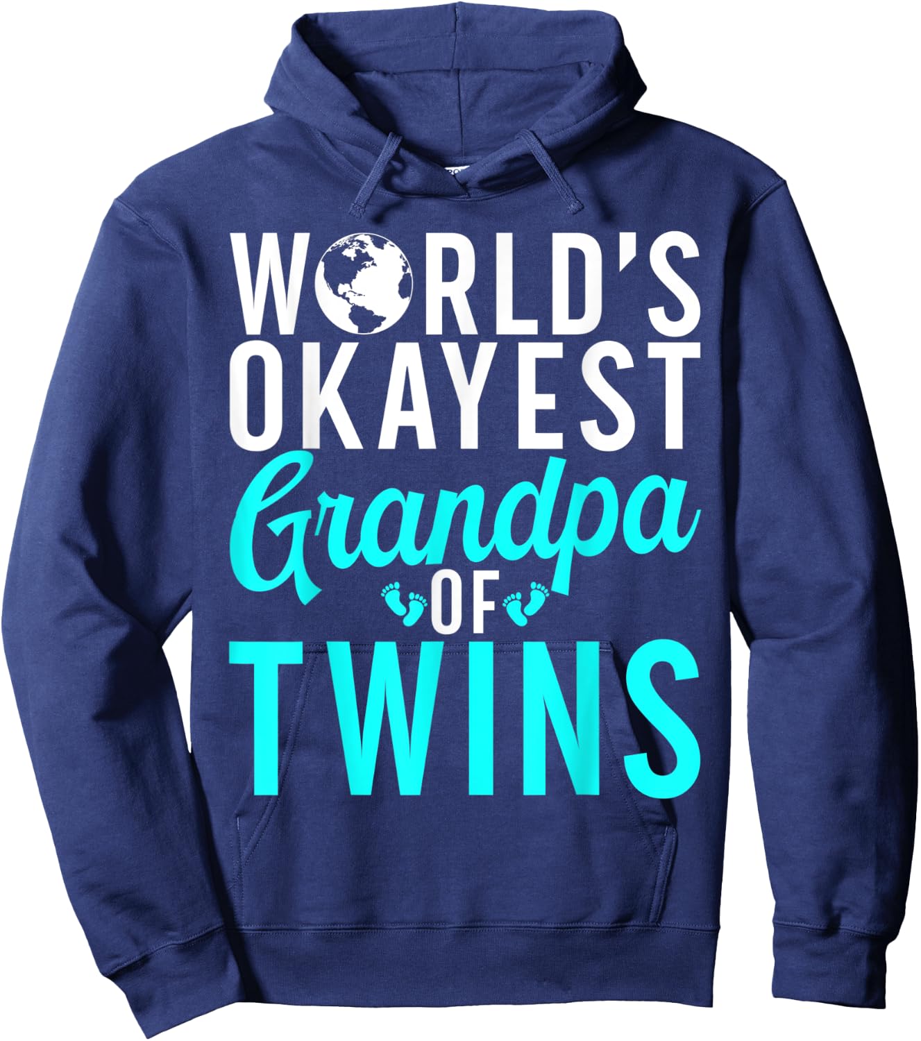 Worlds okayest Grandpa of Twins funny Twin Grandpa Hoodie - Hoodie | Navy