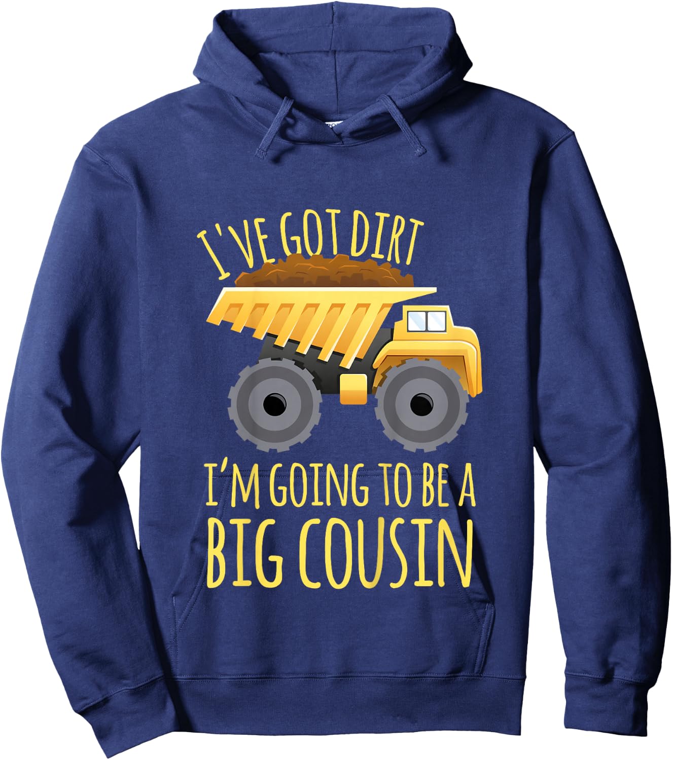 Kids Big cousin digger construction design for pregnancy reveal Hoodie - Hoodie | Navy