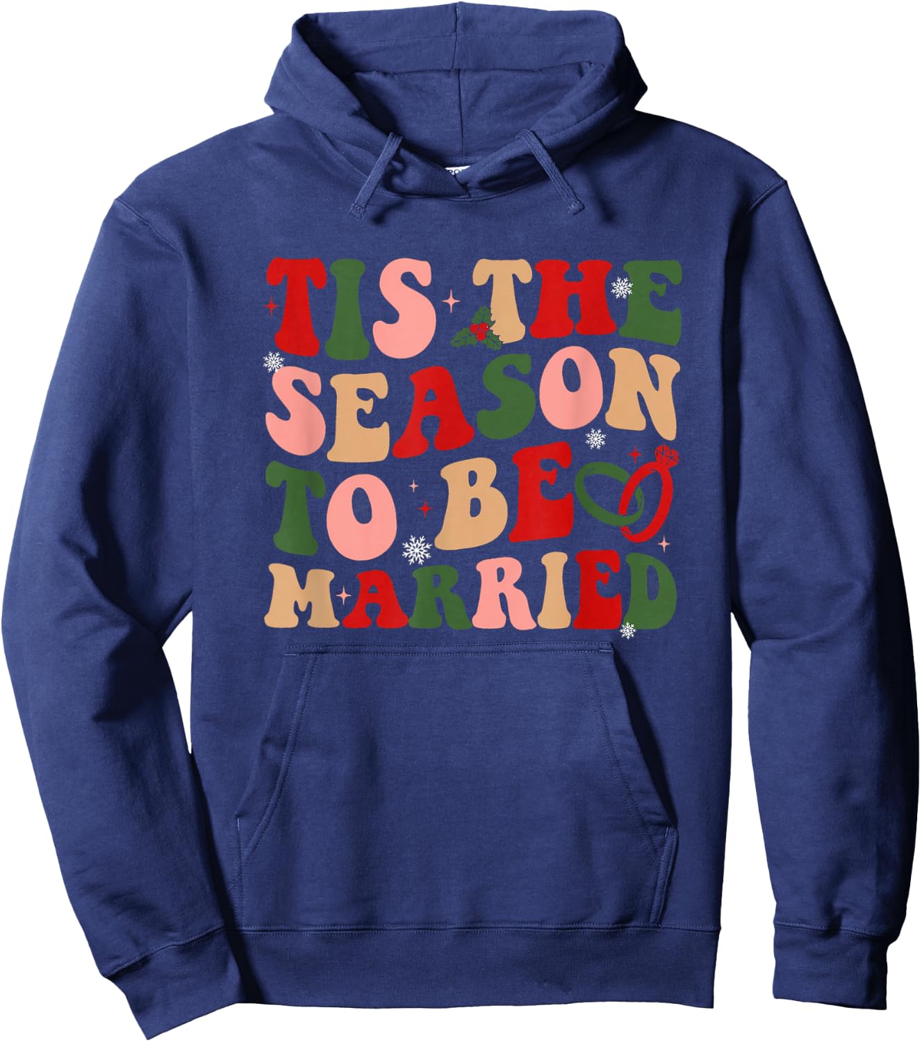 Retro Tis The Season To Be Married Christmas Bachelorette Hoodie - Hoodie | Navy