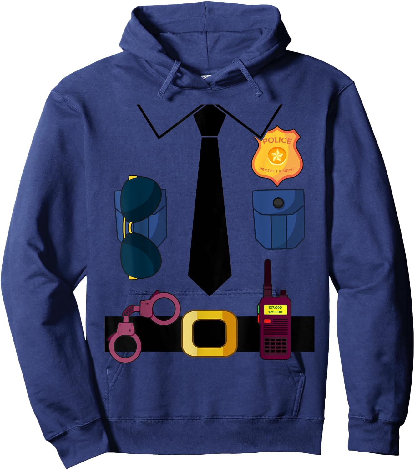 Police Costume For Kids & Adults Halloween Police Officer Hoodie - Hoodie | Navy