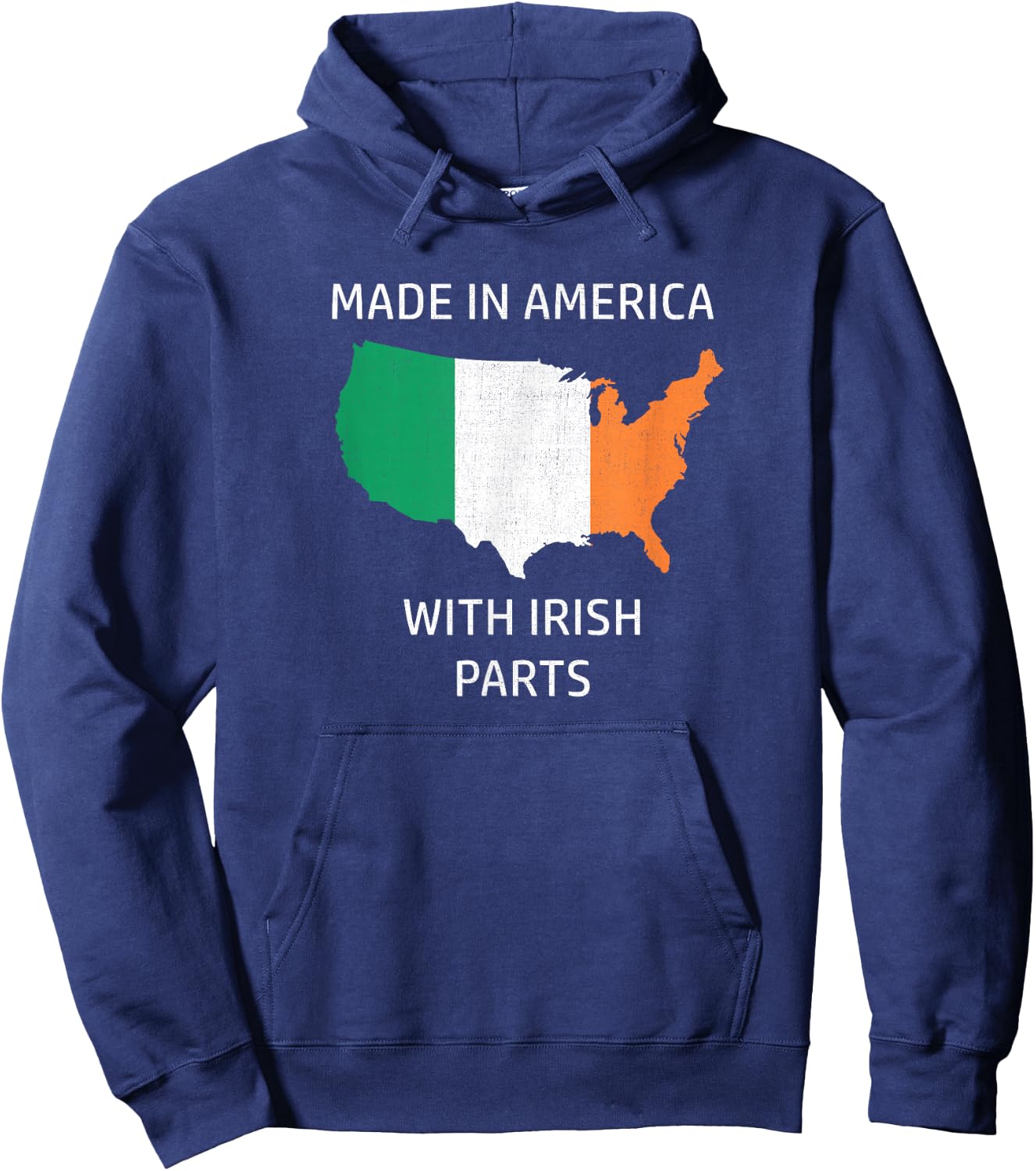 Made in America with Irish Parts - Ireland and USA Pride Hoodie - Hoodie | Navy