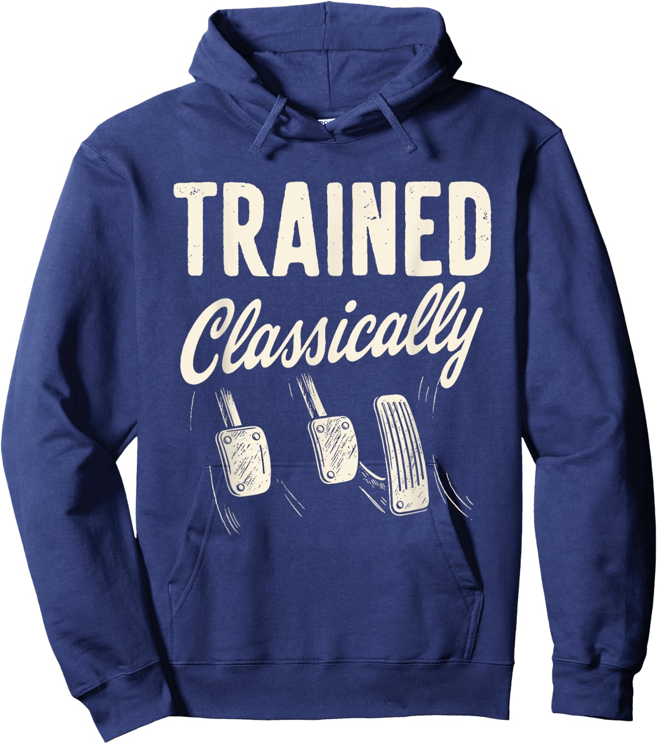 Classically Trained Retro Manual Transmission Driver Humor Hoodie - Hoodie | Navy