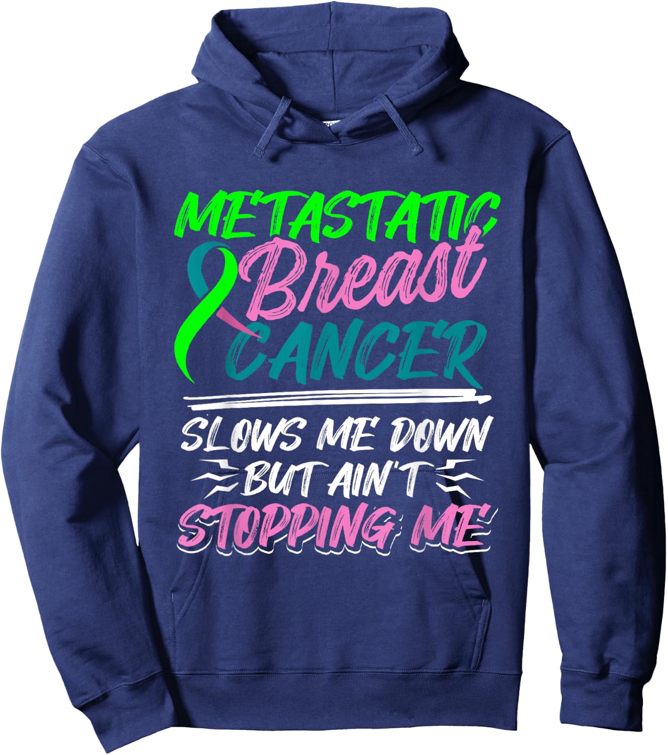 Metastatic Breast Cancer Awareness Fight Warrior Hoodie - Hoodie | Navy