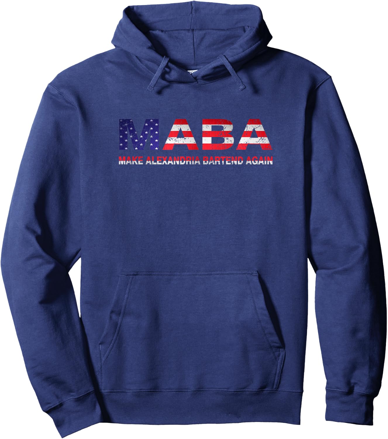 MABA Make AOC Alexandria Ocasio-Cortez Bartend Again US Flag Hoodie - Hoodie | Navy