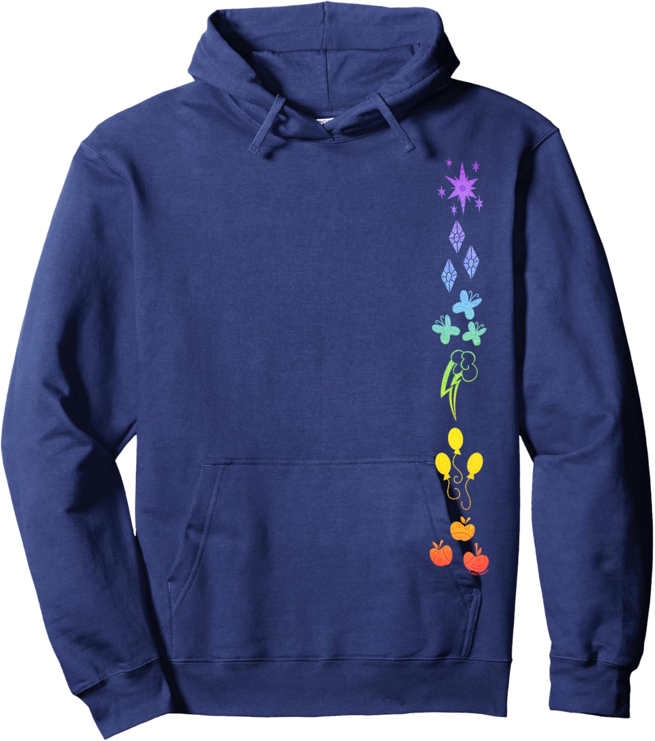My Little Pony: Friendship is Magic Rainbow Ponies Aligned Hoodie - Hoodie | Navy