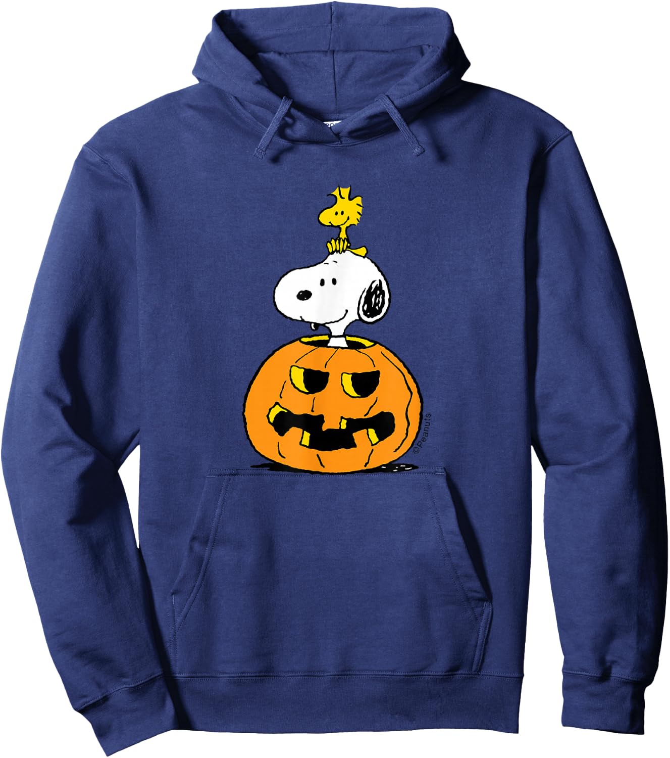 Peanuts - Halloween - Snoopy Woodstock Pumpkin Hoodie - Hoodie | Navy